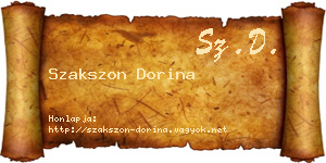 Szakszon Dorina névjegykártya