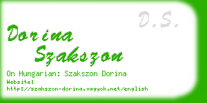dorina szakszon business card